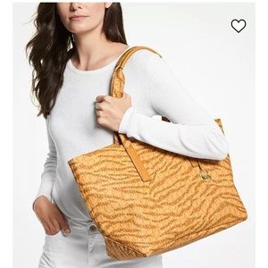 MICHAEL Michael Kors Large Monogram Coated Canvas Tote.